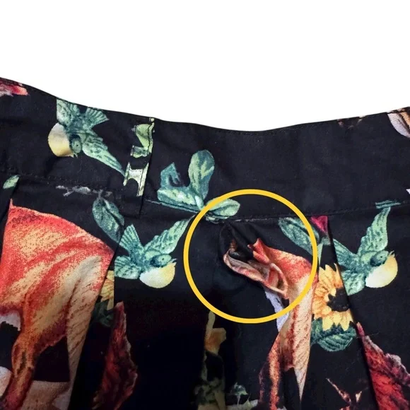 Hell Bunny Vixen Medium Hermeline Woodlands Skirt Fit Flare Animals Rockabilly - Picture 4 of 10